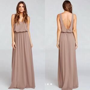 Show Me Your Mumu Kendall Maxi Dress in Dune Chiffon Size Medium